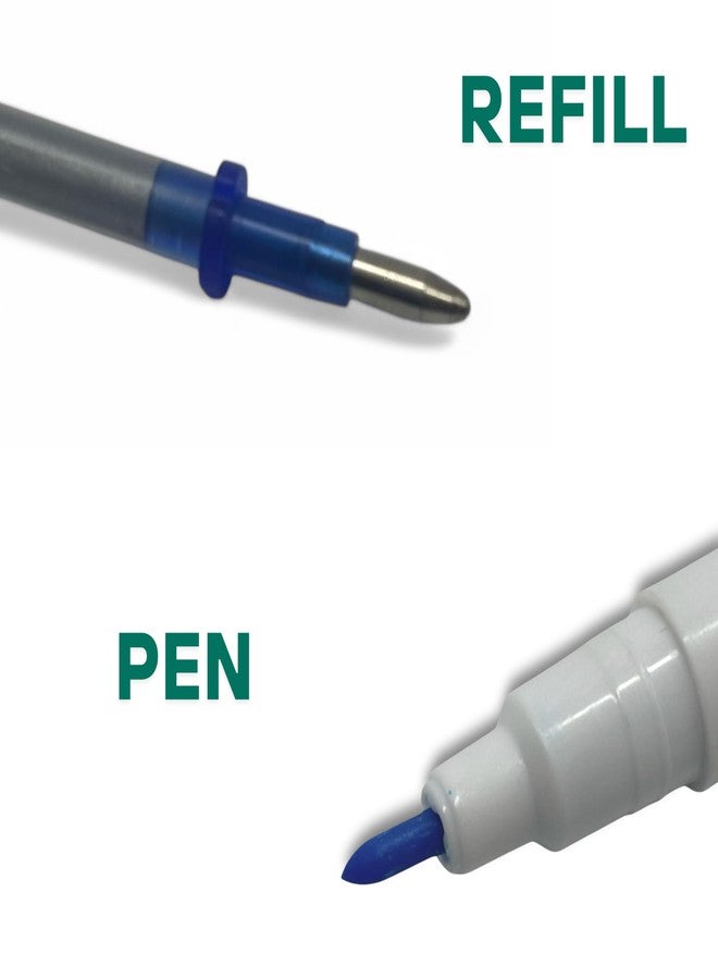 ZENITH Water Erasable Fabric Marker Refill Kit, Blue, with Seam Ripper, Measuring Tape, Needle Threader & Thread Cutter for Sewing (5 pc Blue Pens & 10 Silver Refill Combo) - Image 4